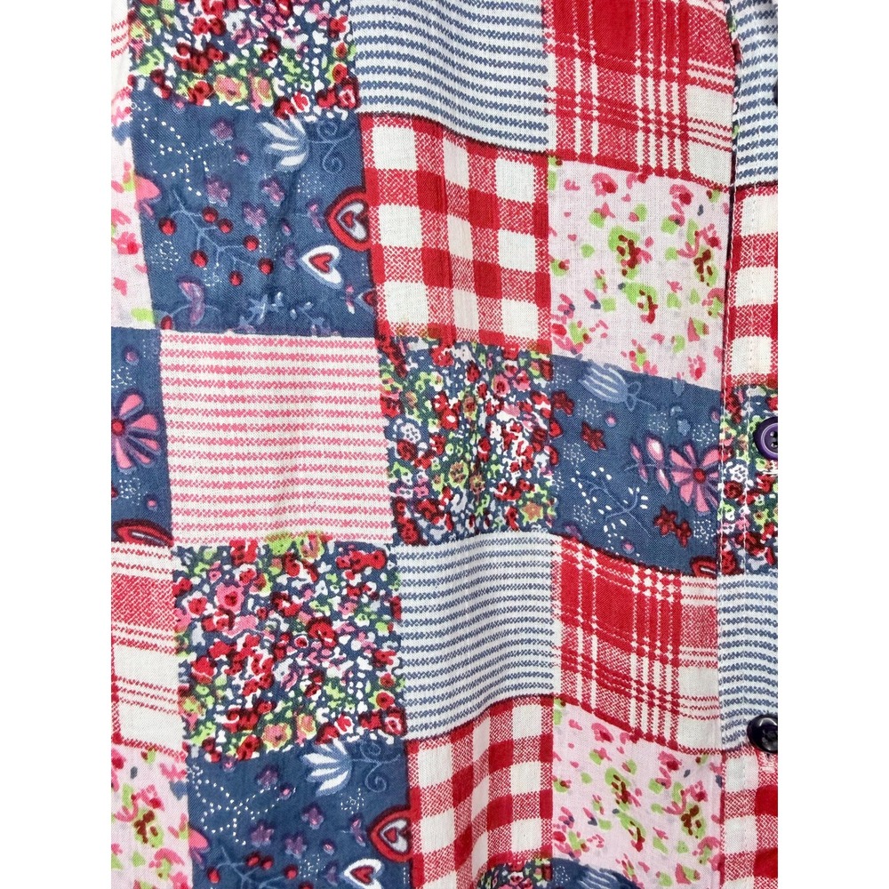 Vintage 100% Cotton Patchwork Button-Up Shirt Cottagecore | Size Medium - Picture 5 of 5